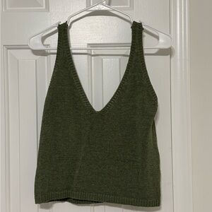 Olive Green Knit Tank Top